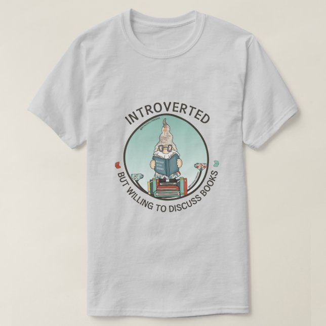 Camiseta Presentado pero dispuesto a discutir libros (Diseño del anverso)