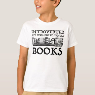 Camiseta Presentado pero dispuesto a discutir libros