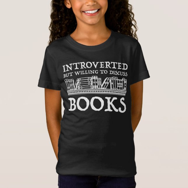 Camiseta Presentado pero dispuesto a discutir libros (Anverso)