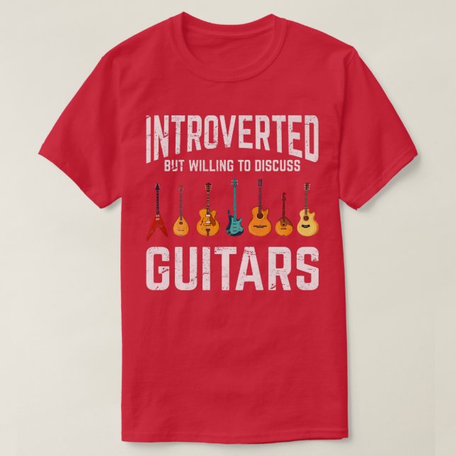 Camiseta Presentado, pero dispuesto a discutir sobre Guitar (Diseño del anverso)