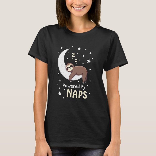 Camiseta Presentado por Naps Cute Sleepy Sloth Crescent Moo (Anverso)