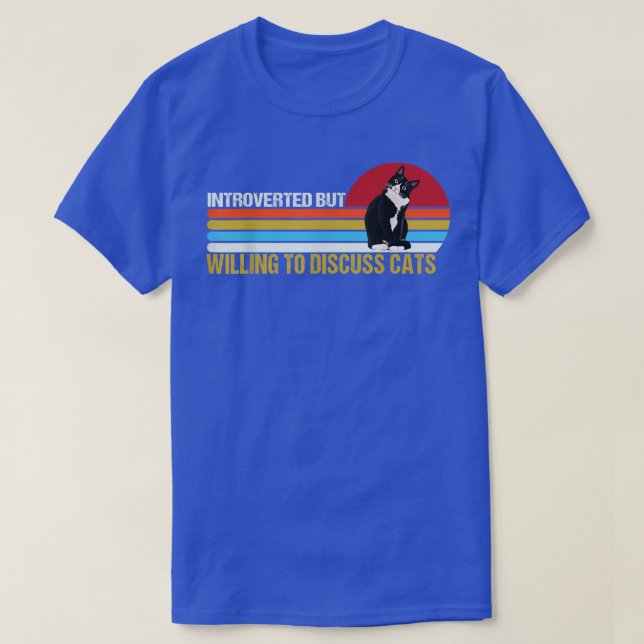 Camiseta Presente pero dispuesto a discutir sobre gatos div (Diseño del anverso)