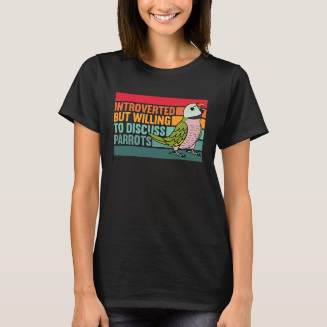 Camiseta Presente pero loros Mustache Parakeet (Anverso)