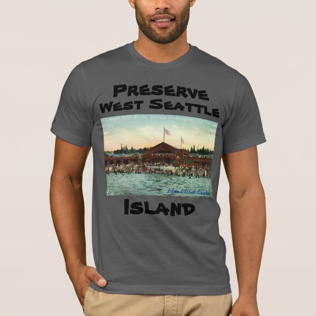 Camiseta Preservar West Seattle Island Alki Beach Bath Hous (Anverso)