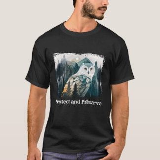 Camiseta Preservar y Proteger Búho sabio del Parque Naciona