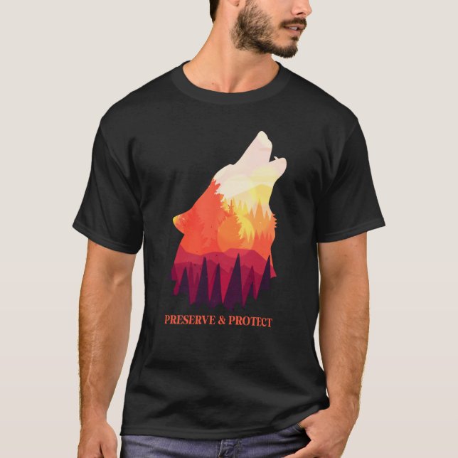Camiseta Preservar y proteger lobos y lobos (Anverso)