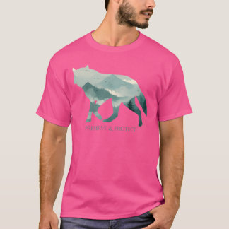 Camiseta Preserve Protect National Park Wildlife Wolf