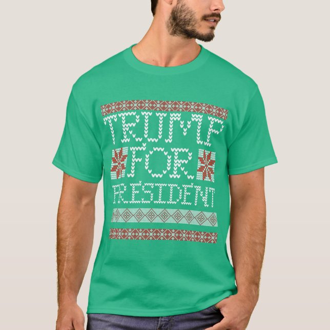 Camiseta Presidente 2016 de Donald Trump Ugly Christmas (Anverso)