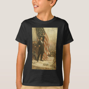 Camiseta Presidente Abraham Lincoln bajo la bandera estadou