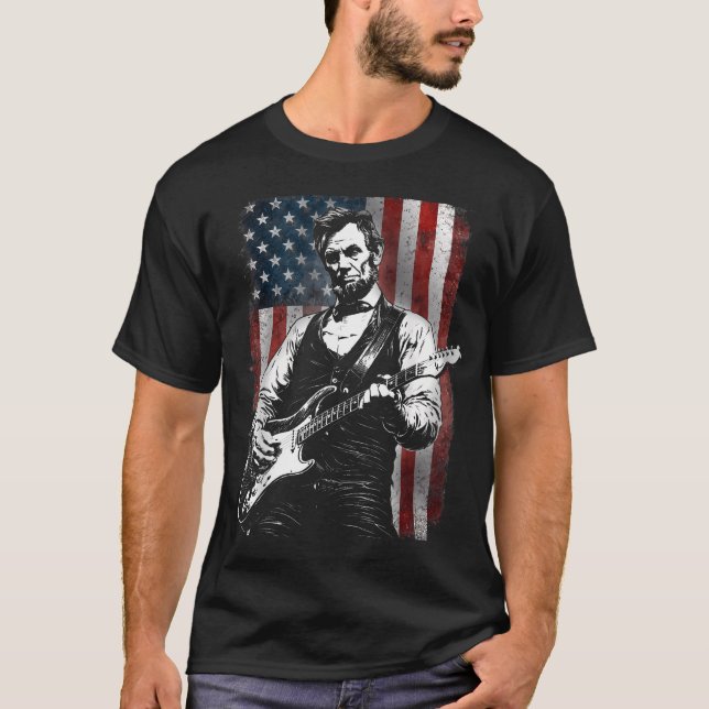 Camiseta Presidente Abraham Lincoln tocando (Anverso)
