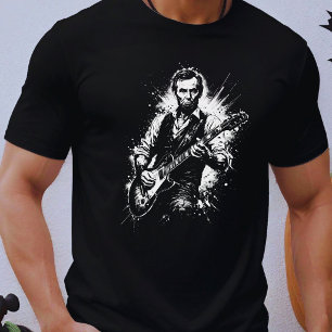 Camiseta Presidente Abraham Lincoln tocando la guitarra