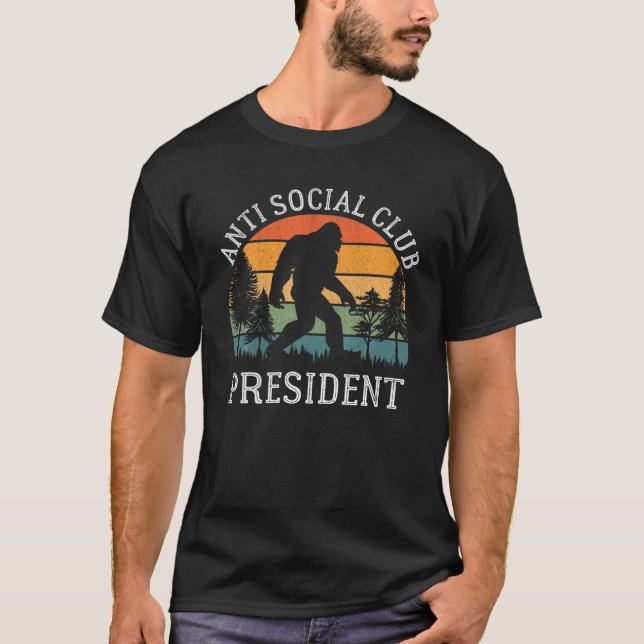 Camiseta Presidente anti club social antisocial Funny Bigfo (Anverso)