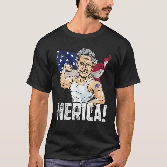 Camiseta Presidente Bill Clinton Merica 4 de julio Funny Pa (Anverso)