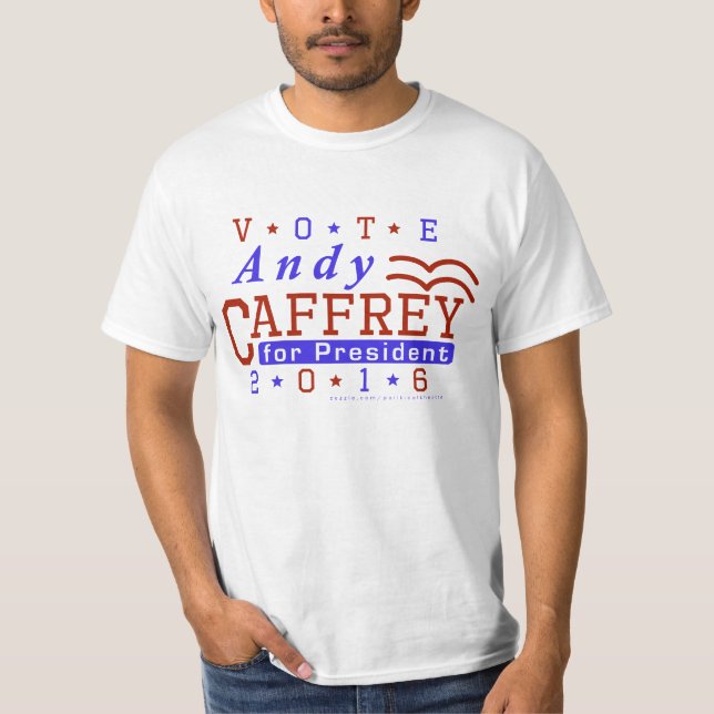 Camiseta Presidente de Andy Caffrey elección 2016 Demócrata (Anverso)