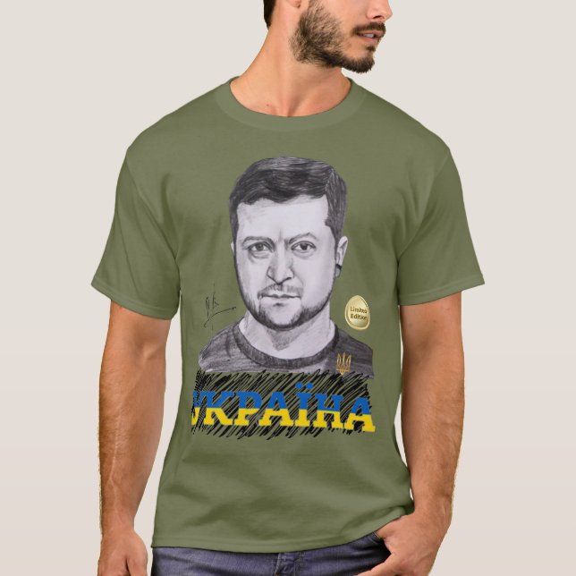 Camiseta Presidente de Ucrania Zelenskyy Autograph T-Shirt (Anverso)