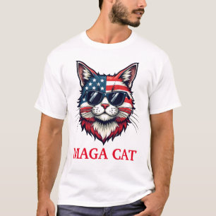 Camiseta Presidente del Gato MAGA Trump Bandera Estadounide