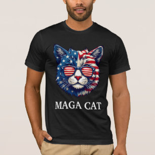 Camiseta Presidente del Gato MAGA Trump Bandera Estadounide