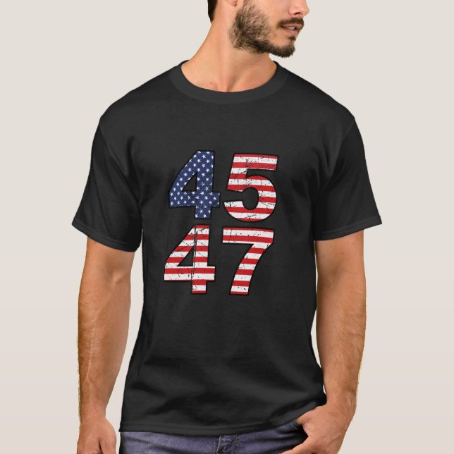 Camiseta Presidente Donald Trump 2024 45 y 47 45º 47º Estad (Anverso)