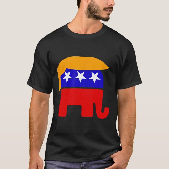 Camiseta Presidente Donald Trump Elephant Hair republicano (Anverso)