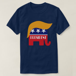 Camiseta Presidente Donald Trump GOP Elefante Cabello