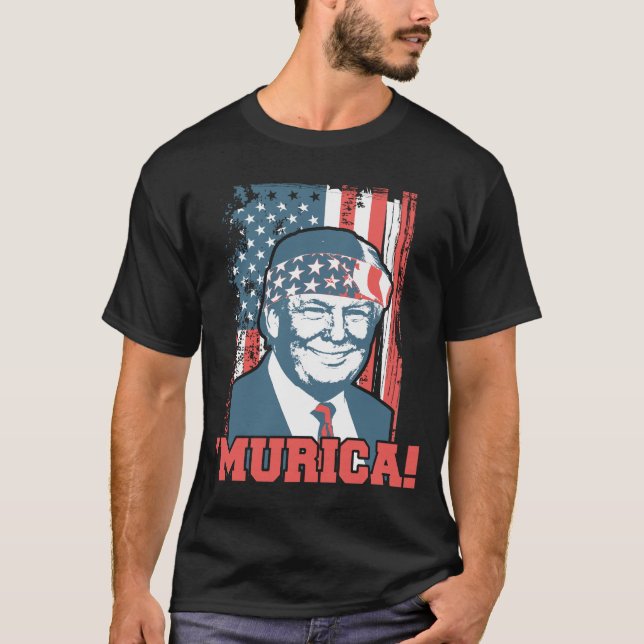 Camiseta Presidente Donald Trump Murica patriótico (Anverso)