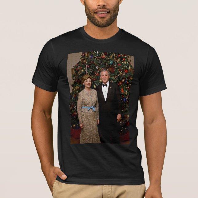 Camiseta Presidente George Bush, Laura Navidades Casa Blanc (Anverso)