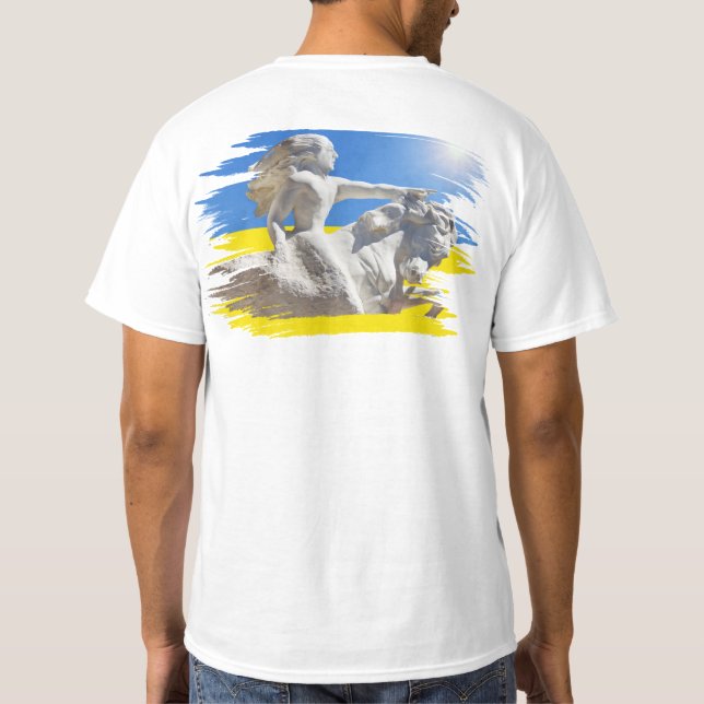 Camiseta Presidente guerrero de Ucrania Zelenskyy y bandera (Reverso)
