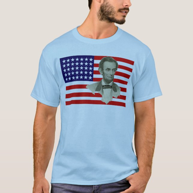 Camiseta Presidente Lincoln con la bandera de unión de 35 (Anverso)