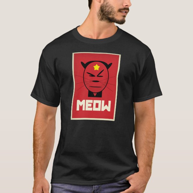 Camiseta Presidente Mao de China como gato comunista (Anverso)
