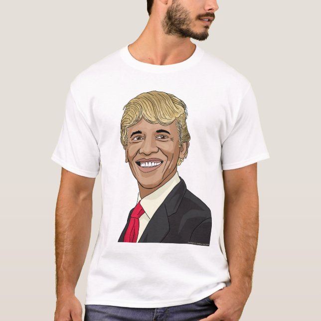 Camiseta Presidente Obama con el pelo del triunfo (Anverso)