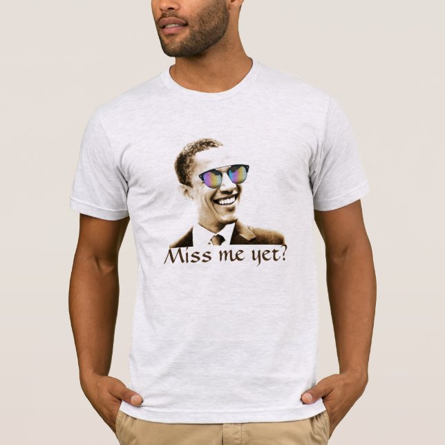 Camiseta ¿Presidente Obama en sombras pide, "Miss Me (Anverso)