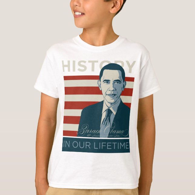 Camiseta Presidente Obama "historia en nuestro curso de la (Anverso)