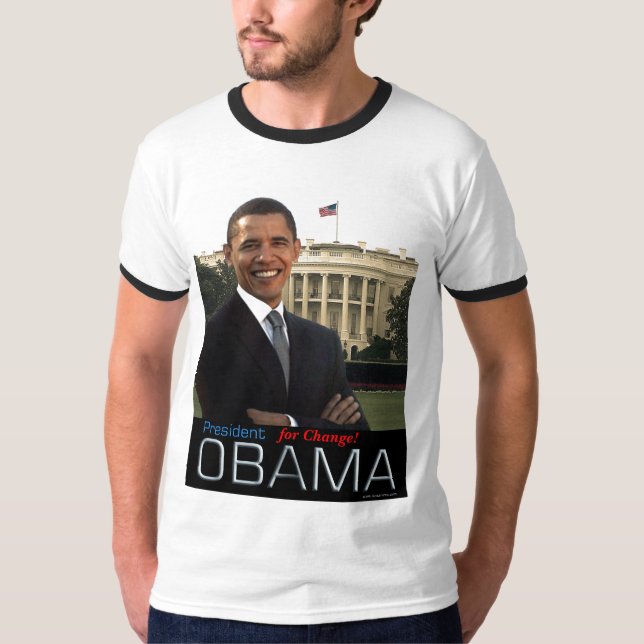 Camiseta ¡Presidente Obama, para el cambio! (Anverso)