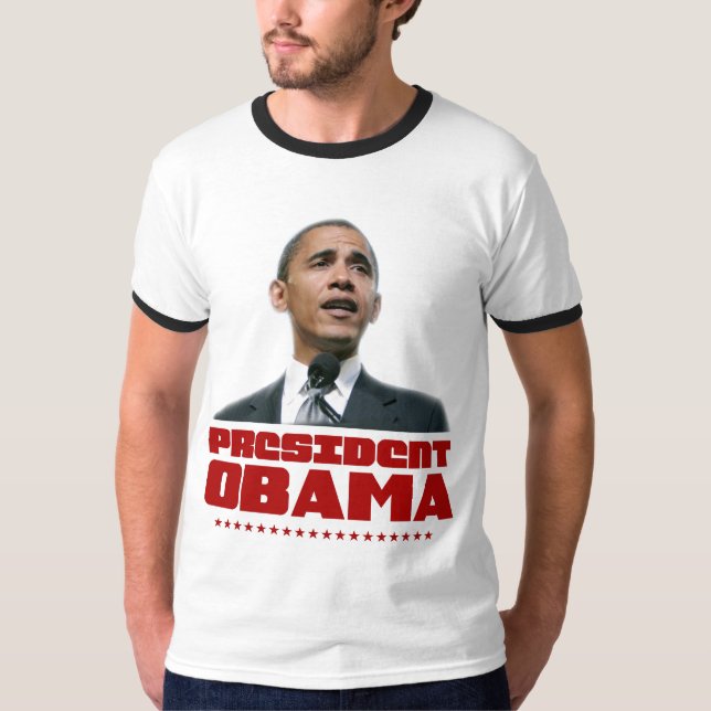 Camiseta Presidente Obama Red Ringer (Anverso)