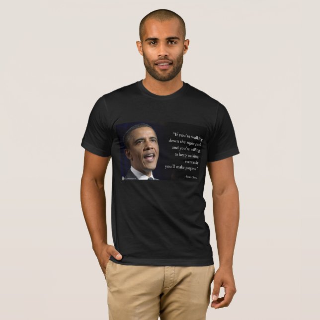 Camiseta Presidente Obama y cita "Hacer progresos"  (Anverso completo)