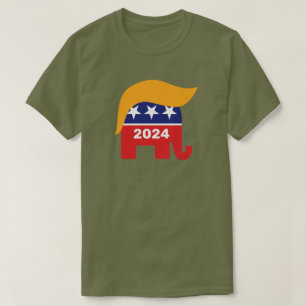 Camiseta Presidente Trump 2024 Logotipo de Pelo de Elefante