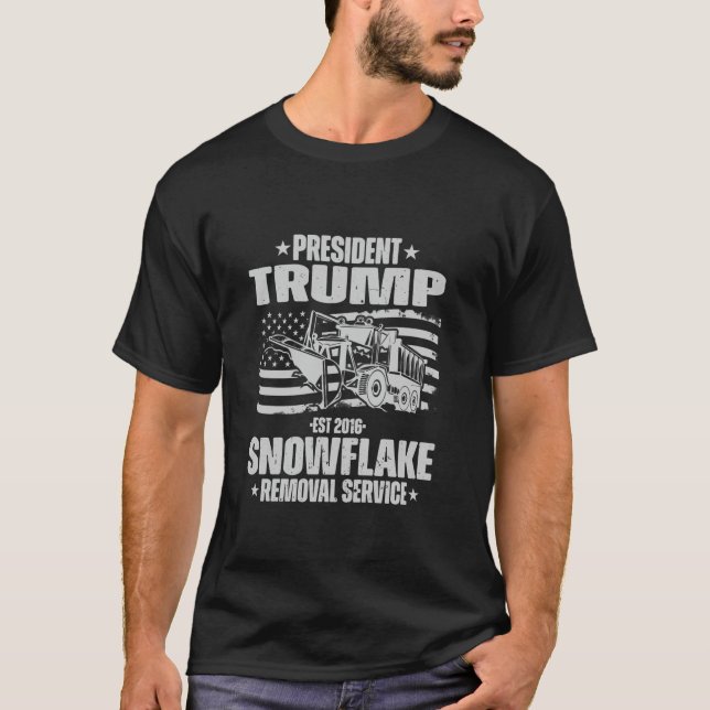 Camiseta Presidente Trump Servicio de remoción de copos de  (Anverso)