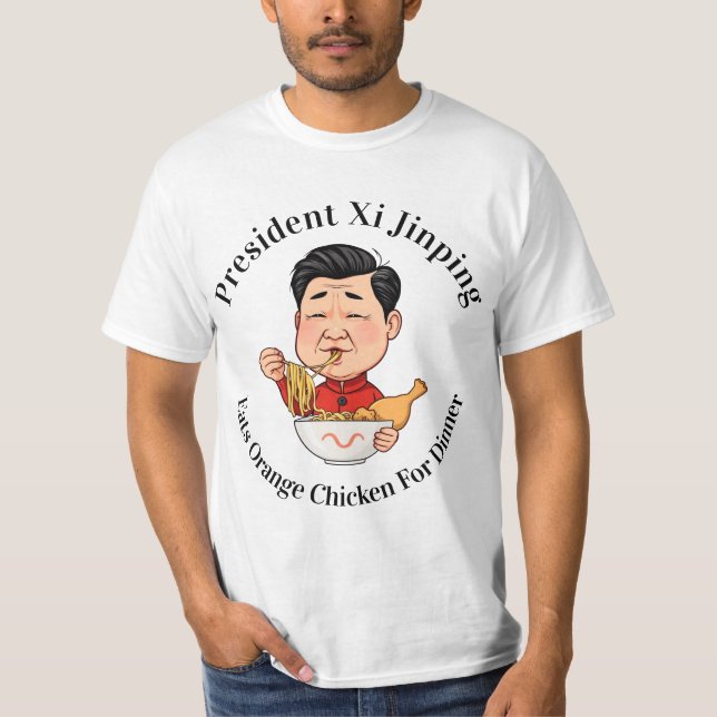 Camiseta Presidente Xi Jinping come pollo Naranja (Anverso)