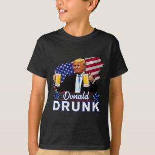 Camiseta Presidentes Divertidos Bebiendo del 4 de Julio - D