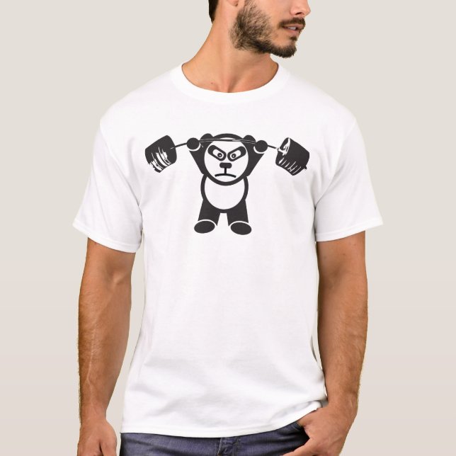 Camiseta Presión de cabeza de Panda Barbell (Anverso)