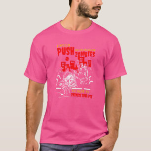 Camiseta Presiona a los zombies para salvar lo gracioso de 