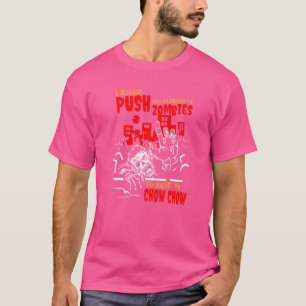 Camiseta Presiona a los zombis para salvar a Chow Chow de p