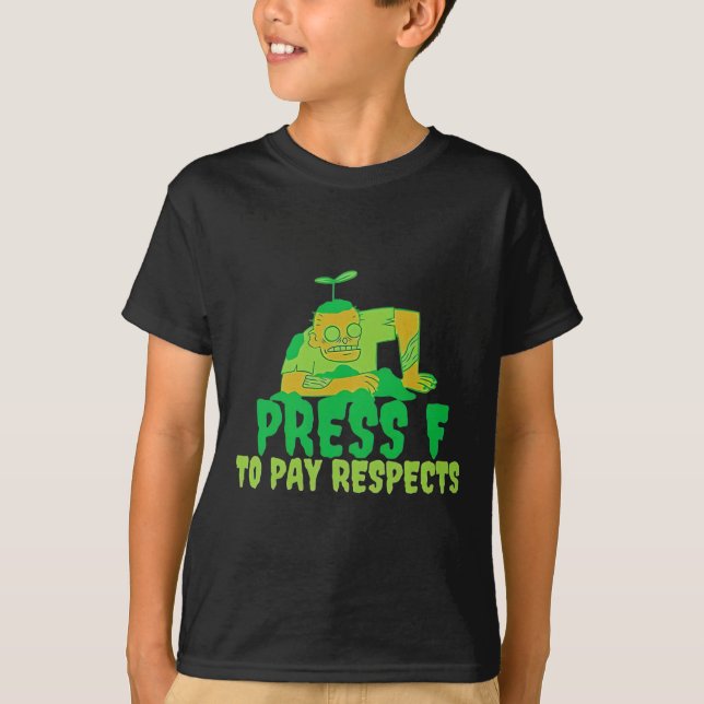 Camiseta Presiona F para rendir homenaje al meme de Hallowe (Anverso)