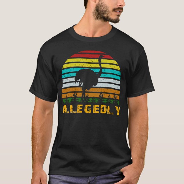 Camiseta Presuntamente Ostrich TShirt Retro Flightless Bird (Anverso)