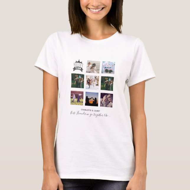 Camiseta PRESUPUESTO Bridesmaid Regalos COLLAGES DE FOTOS C (Anverso)