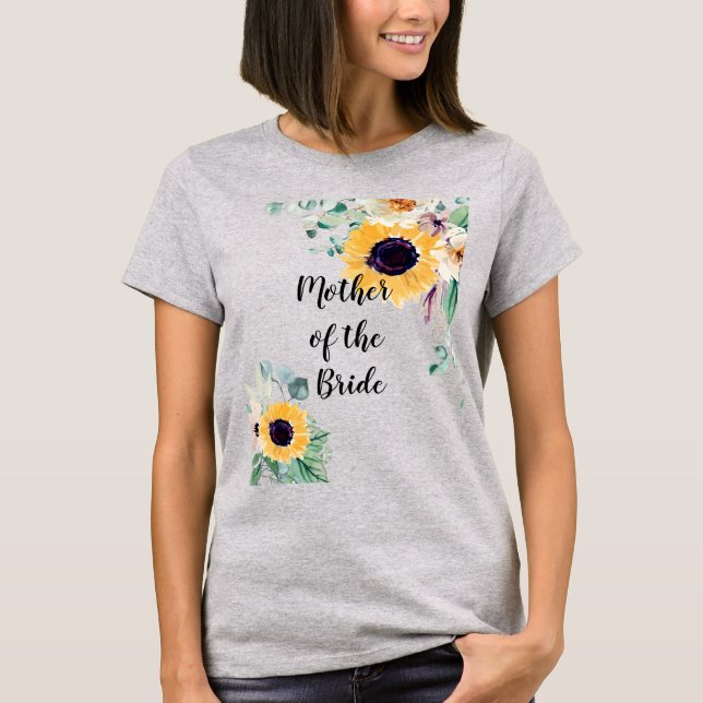 Camiseta PRESUPUESTO Madre Novia Groom Boda Regalos Girasol (Anverso)