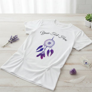 Camiseta presupuesto personalizado de Dreamcatcher púrpura 
