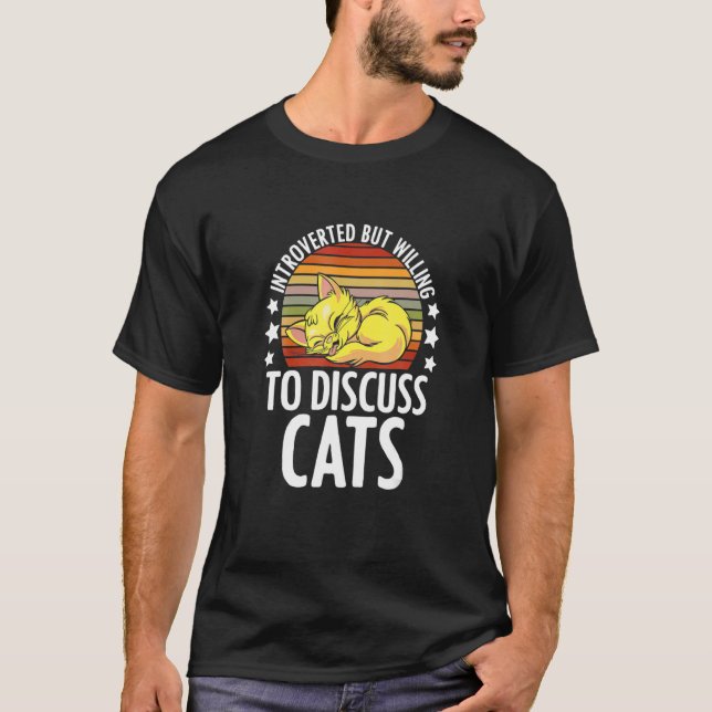 Camiseta Presvertido Gato Negro Gatito Cita Susurro Línea (Anverso)