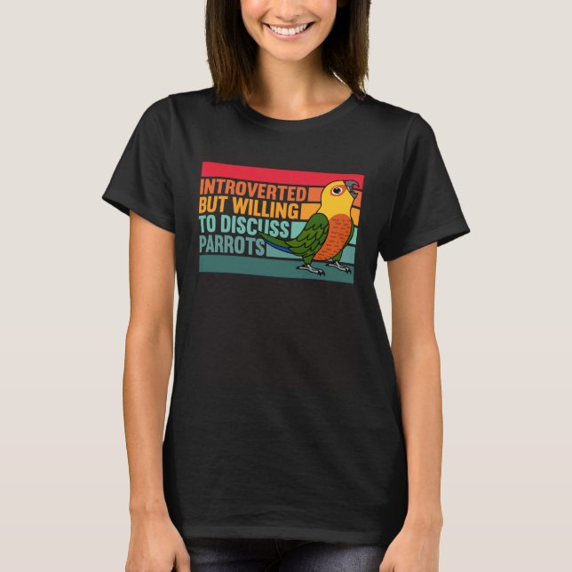 Camiseta Presvertido pero con loros Jenday Conure (Anverso)