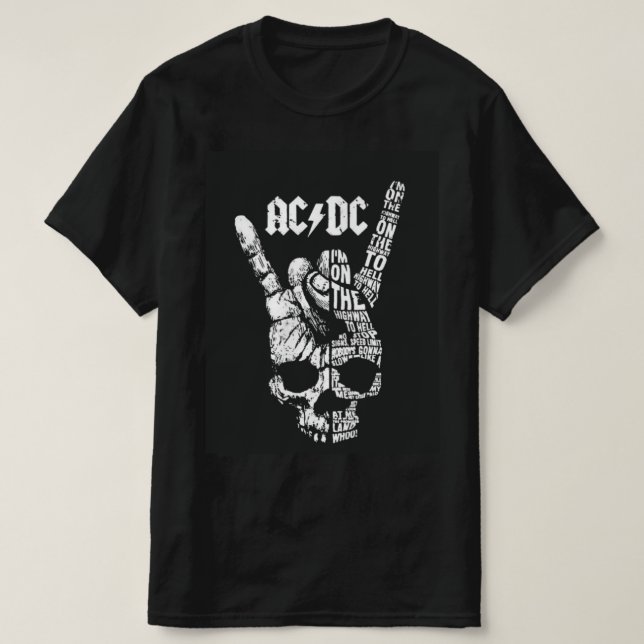 Camiseta preta  AC DC (Diseño del anverso)